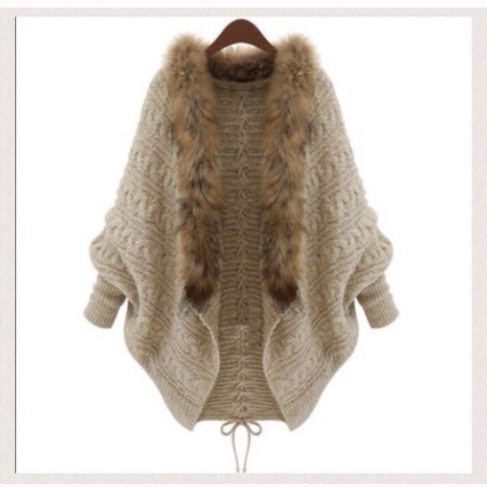 hot sale fur cardigan jacket